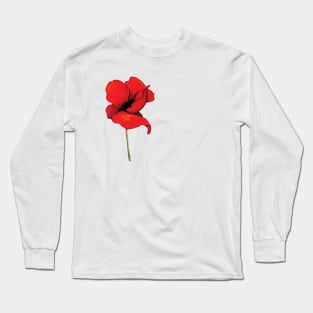 Red Poppy Long Sleeve T-Shirt